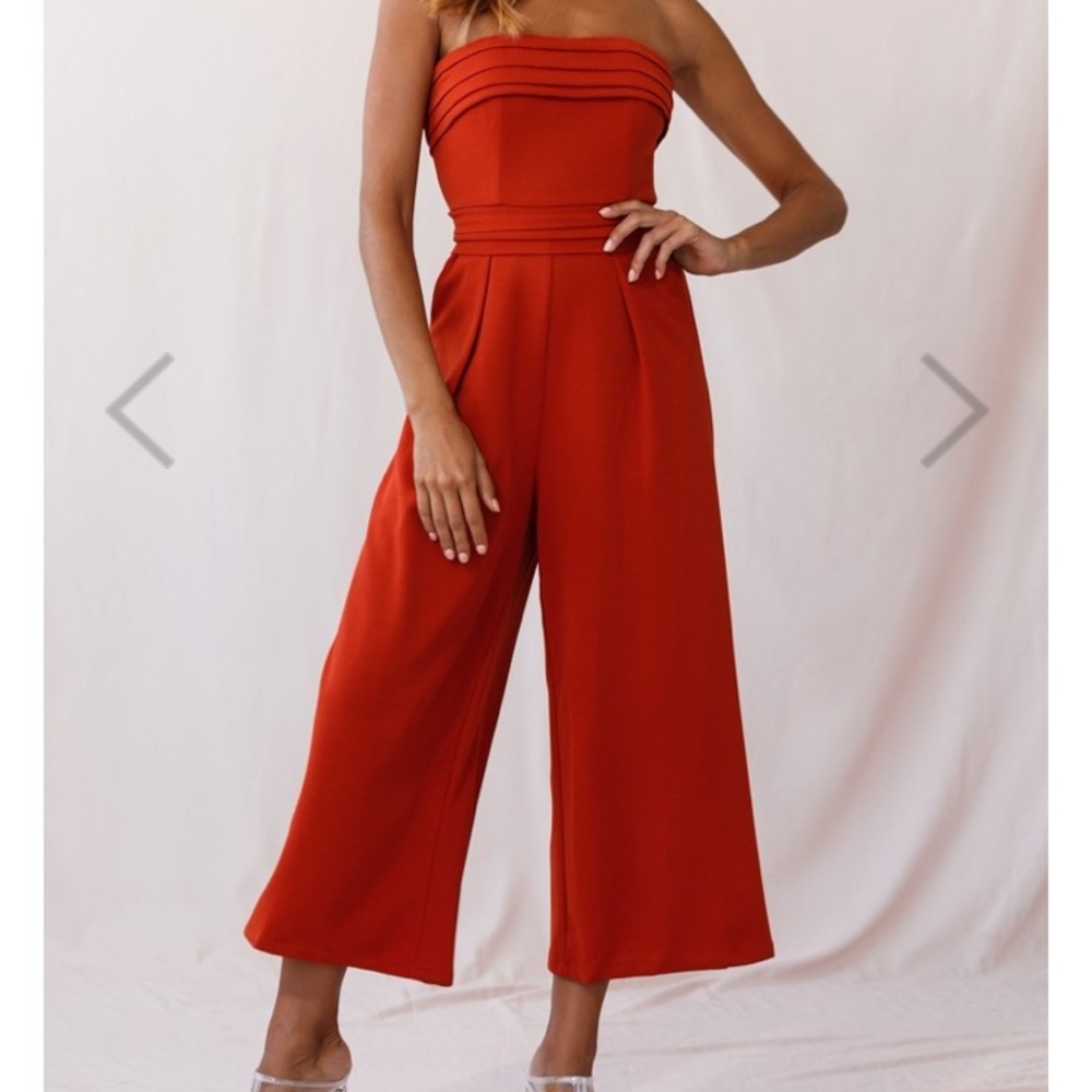 Selfie Leslie Chosen Strapless Wide Leg Jumpsuit